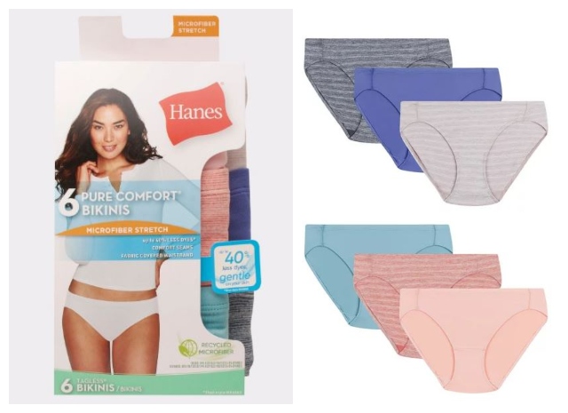 #0W-178 'Hanes' Women's Pure Comfort Microfiber Bikinis - $3.75/pack(18 packs)