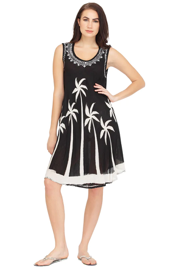 #575-12341 UMBRELLA Dress with Palm Tree Print - O/S - $7.50 each (12 pcs)