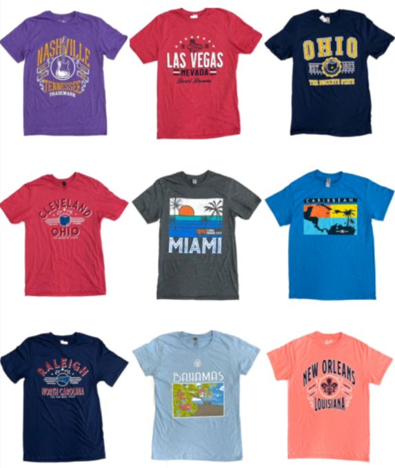 #199 Adult Print Tees - $.90 each (72 pieces)