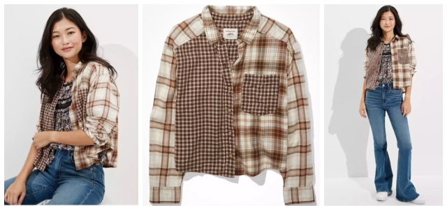 #240-L Women's Famous Maker Cropped Flannel SHIRT - $3.50 each(20 pieces)