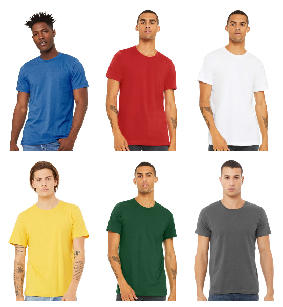 #273-BC BELLA + CANVAS - Unisex JERSEY Tee - $1.25 each(72 pieces)