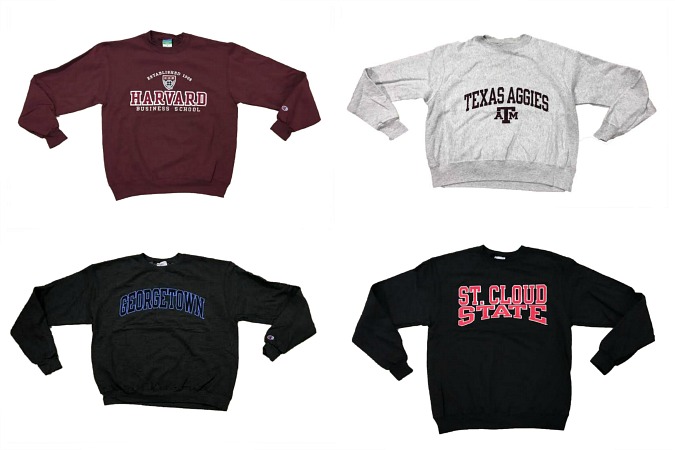 champion college sweatshirts