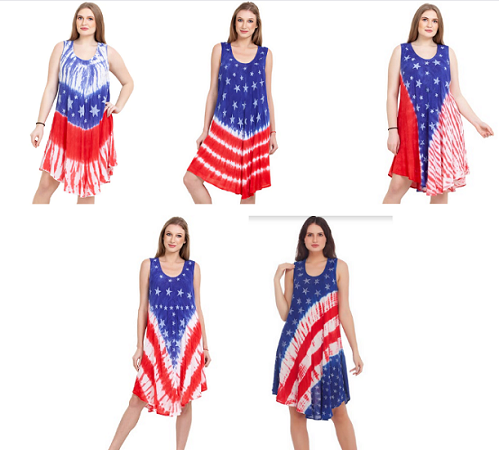 #575-USA-ASST USA FLAG Umbrella Sundress - O/S - $7.00 each (24 pcs)