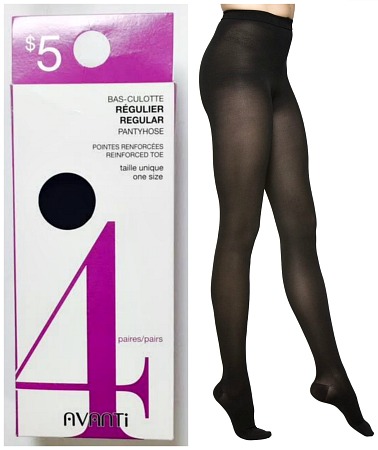 #6-96964 Avanti Pantyhose(Black) - $.30 per pack of 4(20 packs)