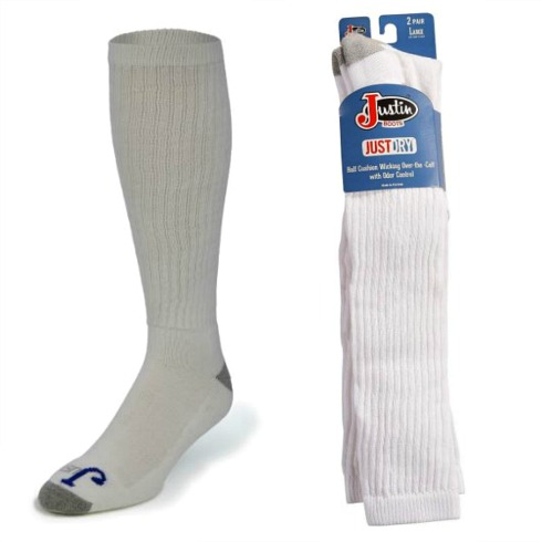 justin boot socks over calf
