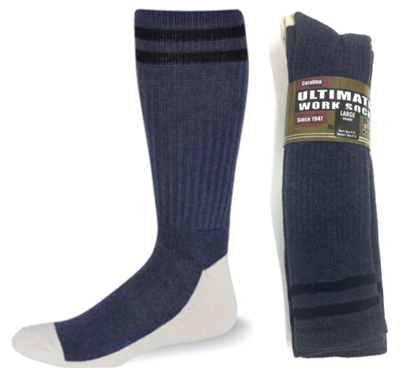 #9-C-PU 'Carolina Ultimate' Full Cushion Crew SOCKS - $1.15/pack of 2(30 pks)