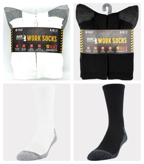 #9-G-1421W 'Gildan HAMMER' Men's Work Socks - $6.00 per pack of 8 (12 pks)