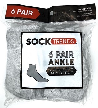 socks $1.50 per pack of 6
