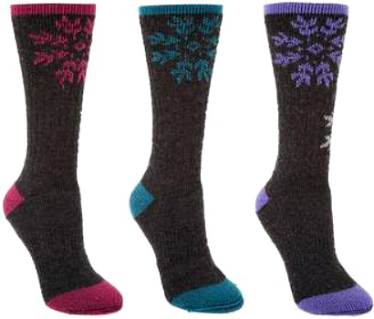 #6-CW-SF Merino Wool Blend Snowflake SOCKS - $2.00 per pack of 2(30 packs)